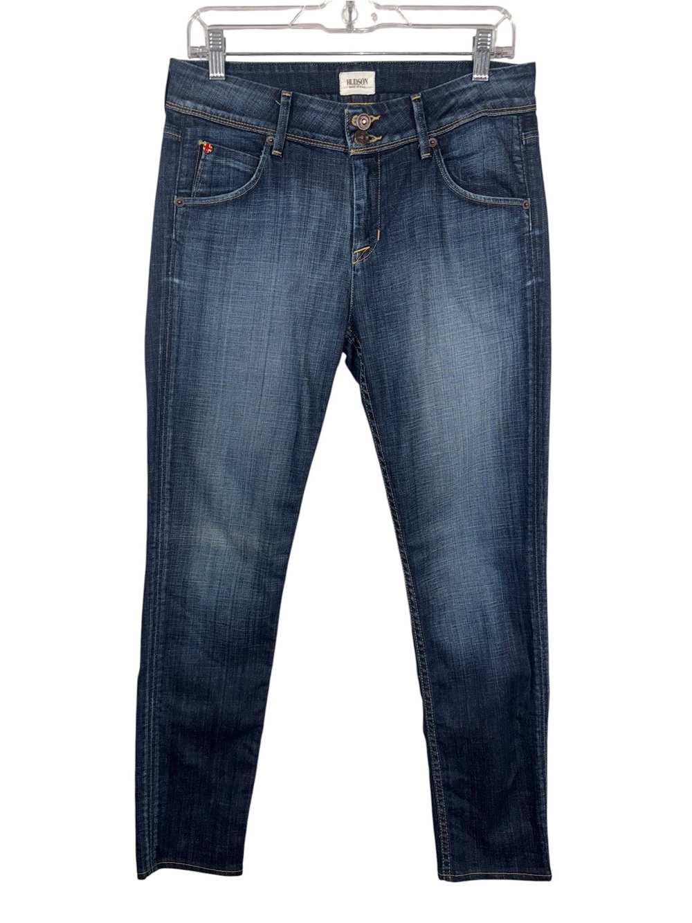 Hudson Jeans Skinny Jeans in Dark Blue Wash